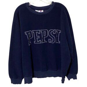 Vtg 90s Pepsi Sweatshirt Mens L Blue Soda Pop Culture Advertising Streetwear
